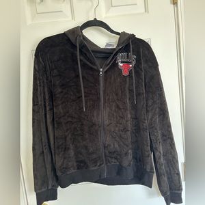 Chicago bulls velour zip up jacket